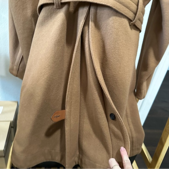 COACH wool and leather camel peacoat LIKE NEW - Picture 10 of 16